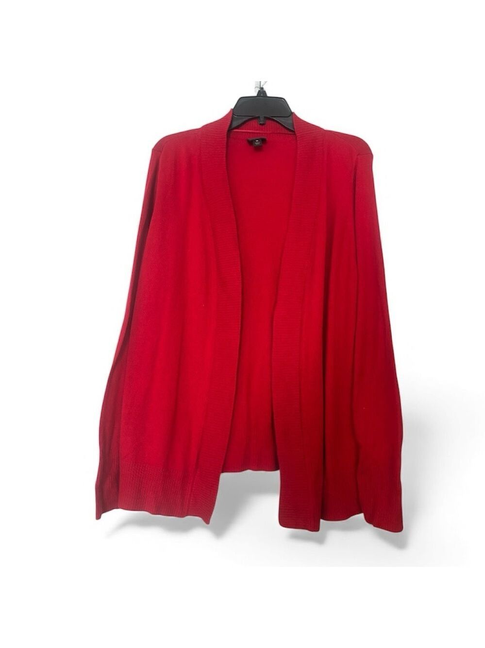 Worthington Red Open Front Longline Cardigan Sweater Womens